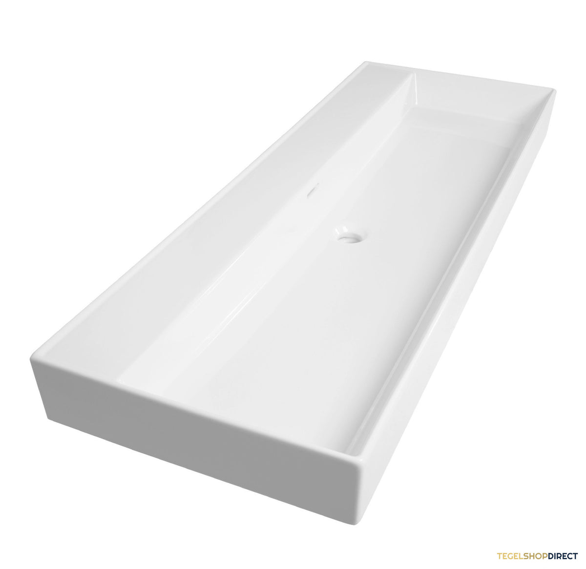 BRAUER Lunar Wastafel 120-1 Met 1 Spoelbak En 0 Kraangaten Keramiek Hoogglans Wit
