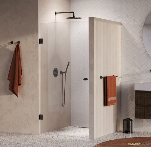 BRAUER Void Carving nisdeur helder glas 90x200 omkeerbaar incl. glascoating PVD gunmetal geborsteld