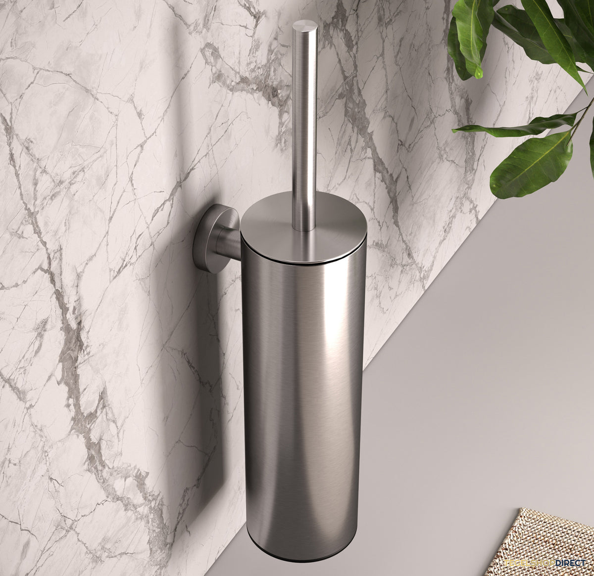 Toiletborstelset Brauer Brushed Wandmontage met PVD coating Geborsteld RVS – afbeelding 2