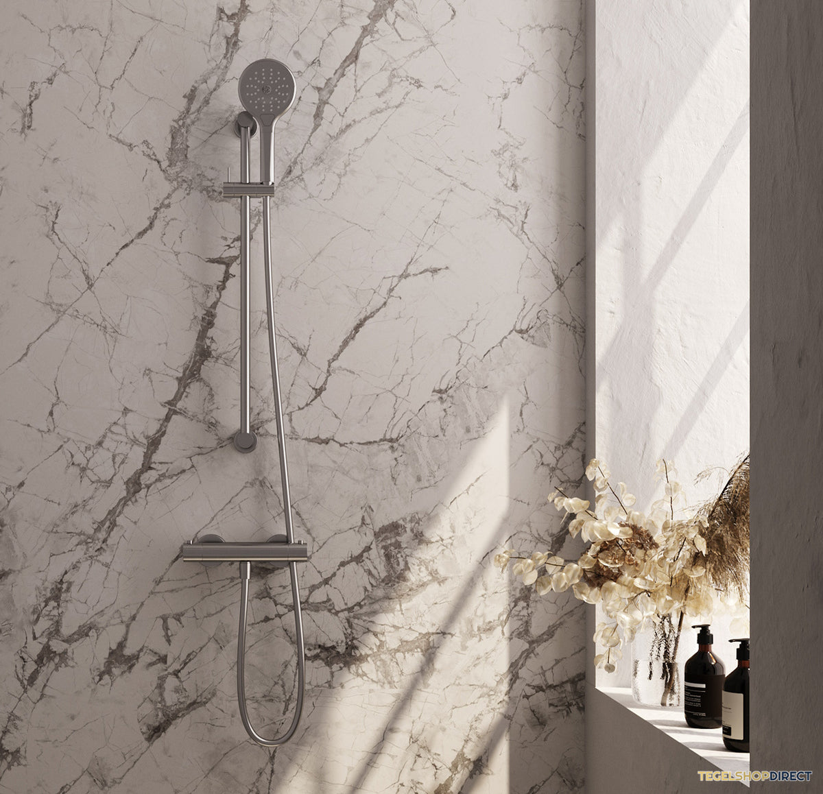 Douchekraan Opbouw Brauer Brushed Edition Met Glijstang Geborsteld RVS (Keuze Handdouche) – afbeelding 2