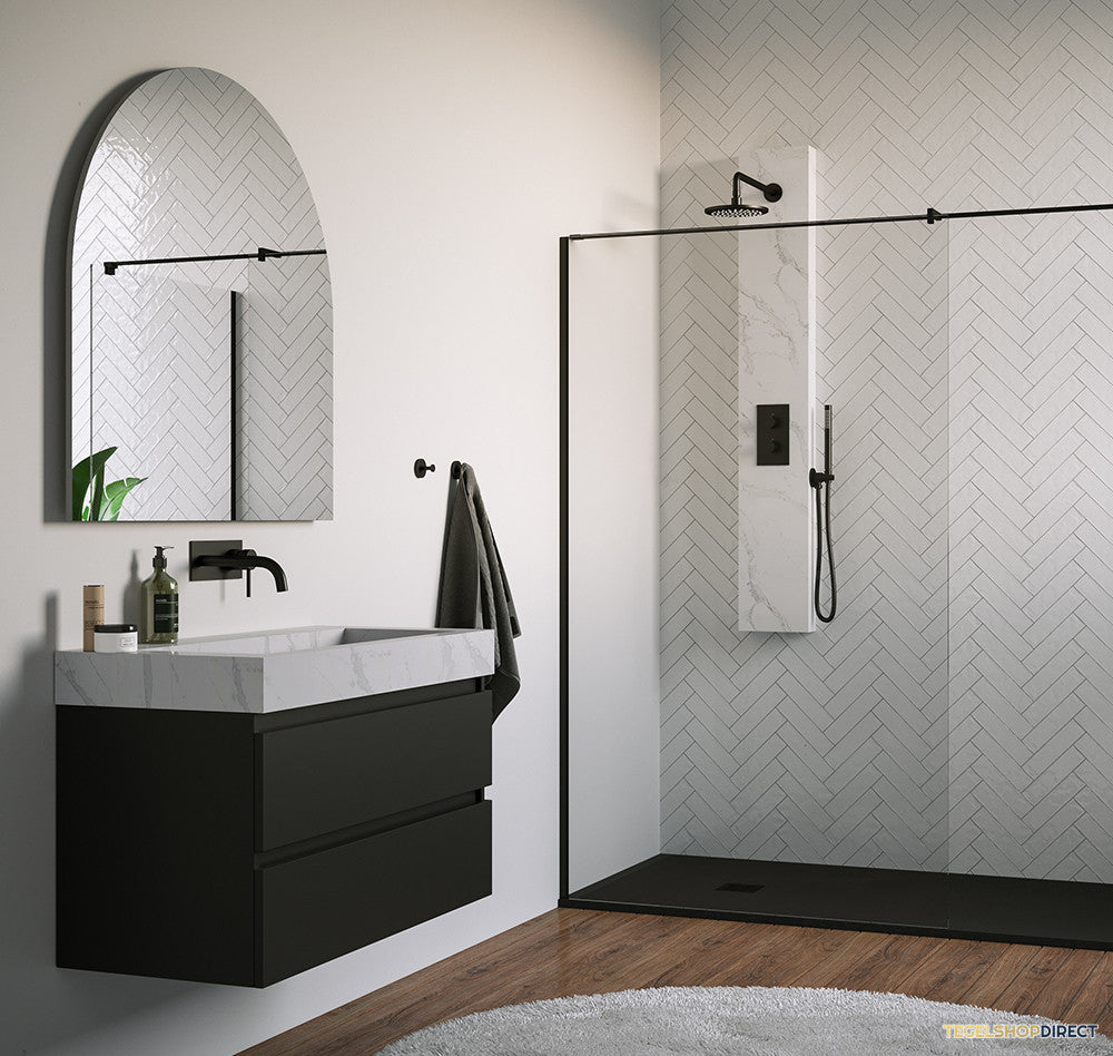 Thermostatisch Douchepaneel Brauer Black Edition 2-weg Calacatta Black SET 01 – afbeelding 3