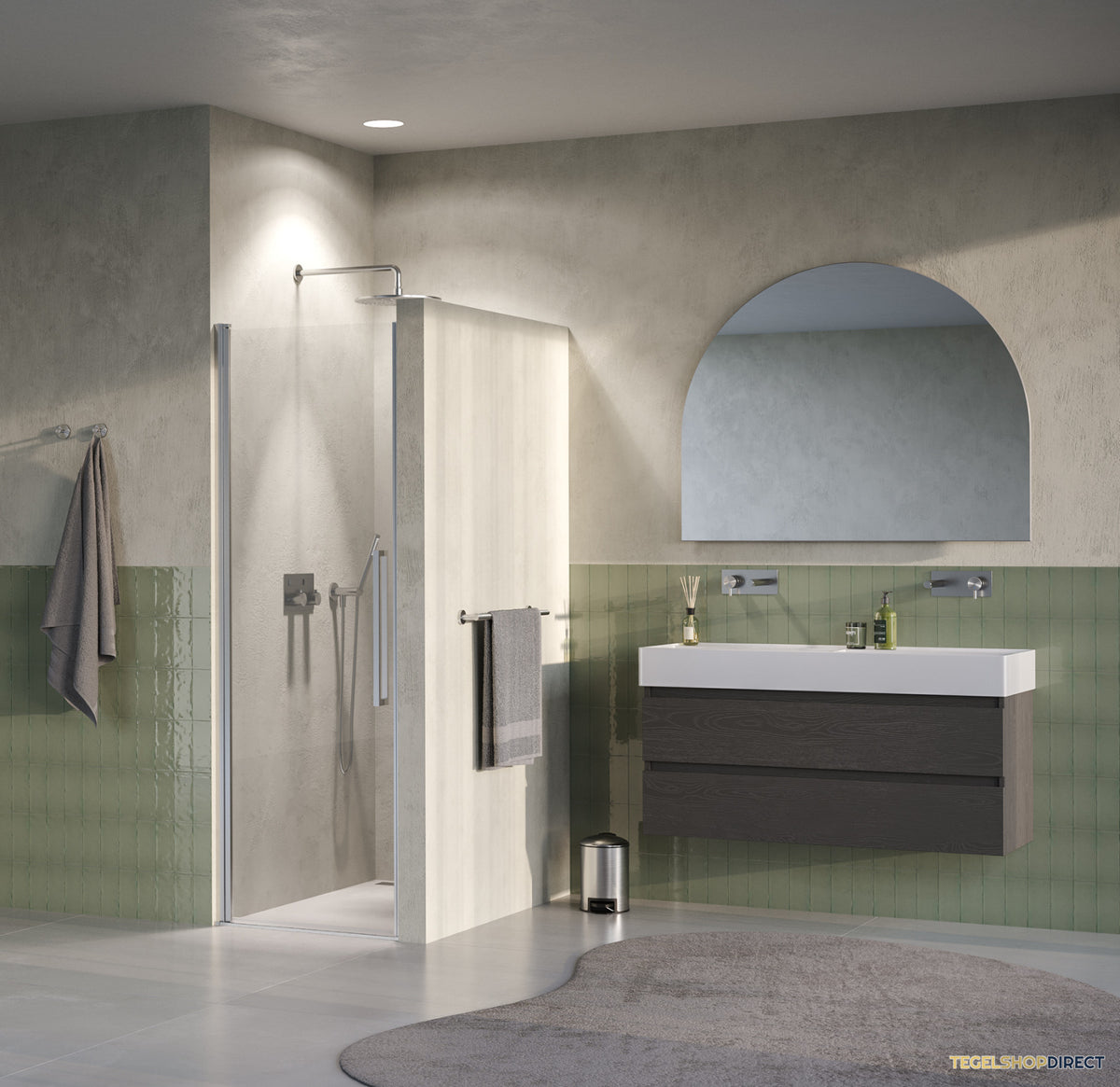 BRAUER Cosmic Nisdeur Draaiend 70x200 Omkeerbaar Helder Glas Incl. Glascoating PVD RVS-Kleurig Geborsteld – afbeelding 2