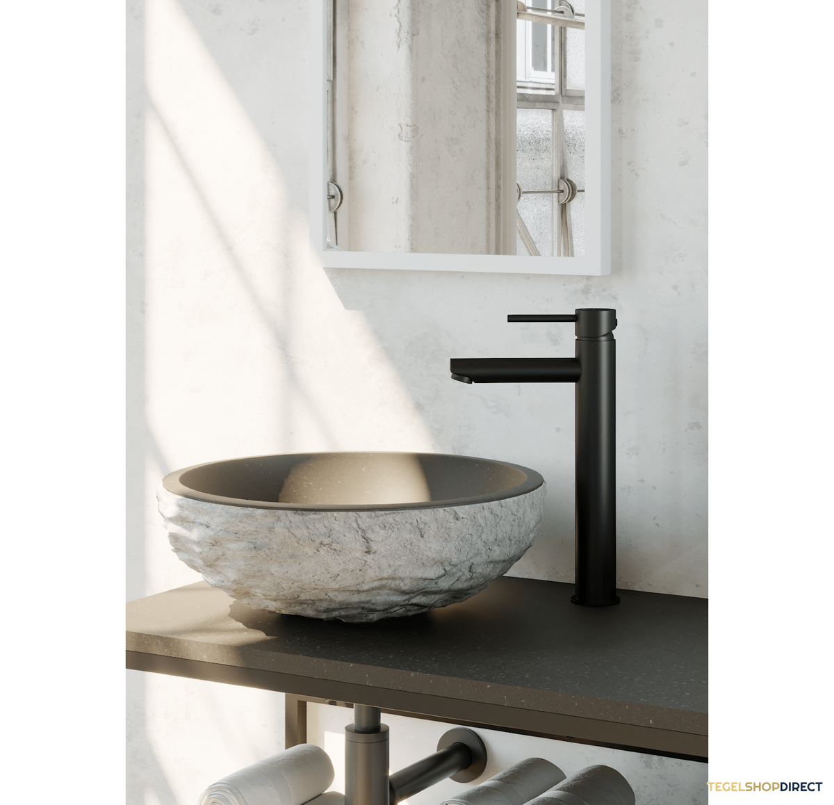 Wastafelmengkraan Brauer Black Edition Coldstart Opbouw Hoog Ronde Hendel Mat Zwart – afbeelding 2