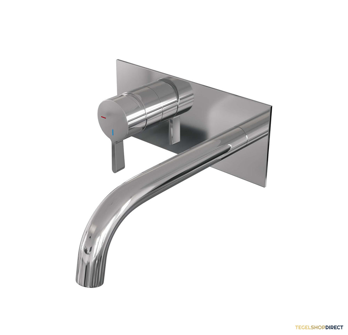 Inbouw Wastafelmengkraan Brauer Chrome Edition Coldstart Gebogen Uitloop Halfronde Hendel Links Chroom Met Afdekplaat