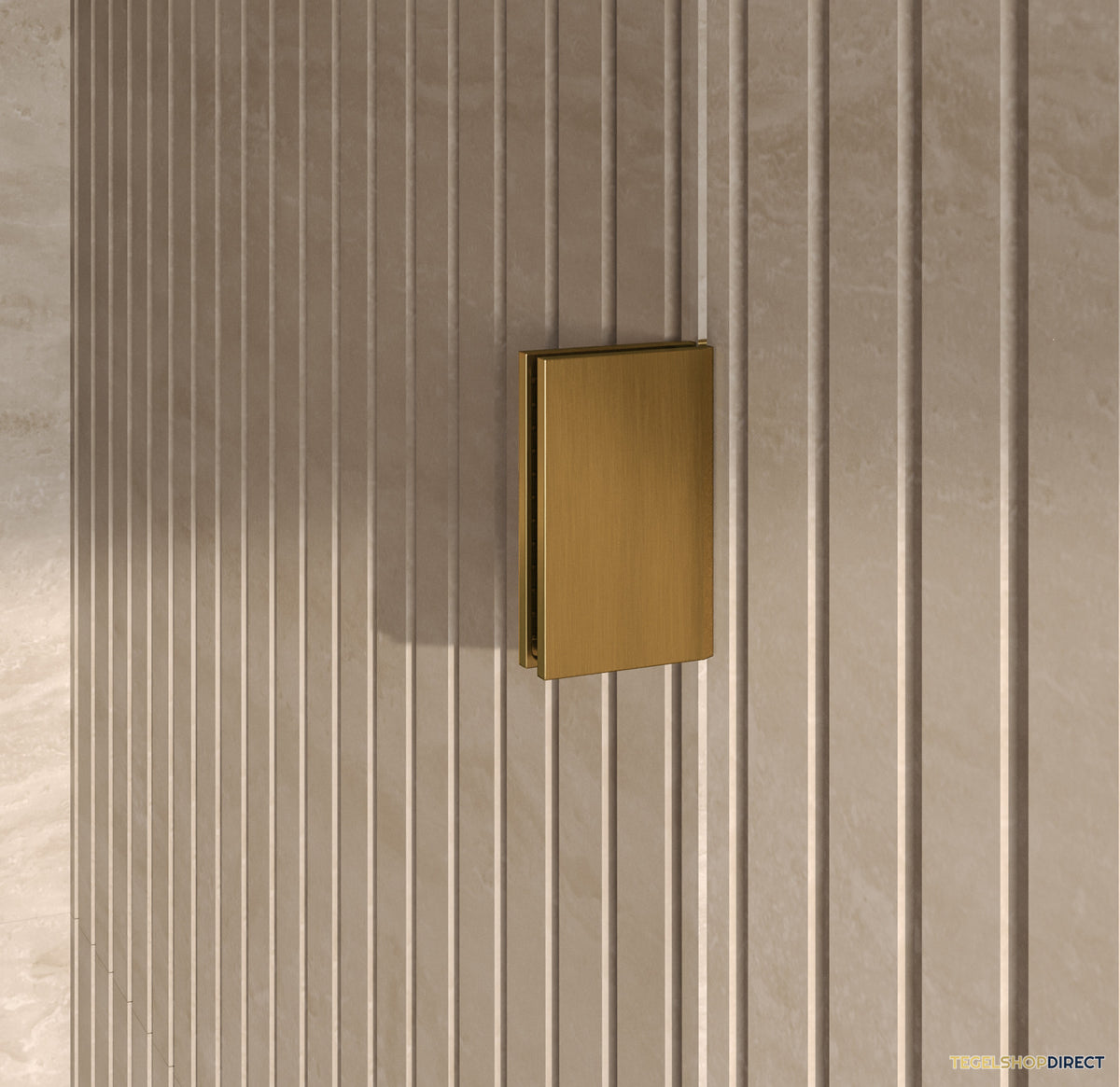 BRAUER Void Badwand 80x140 Helder Glas Incl. Glascoating PVD Goud Geborsteld – afbeelding 3