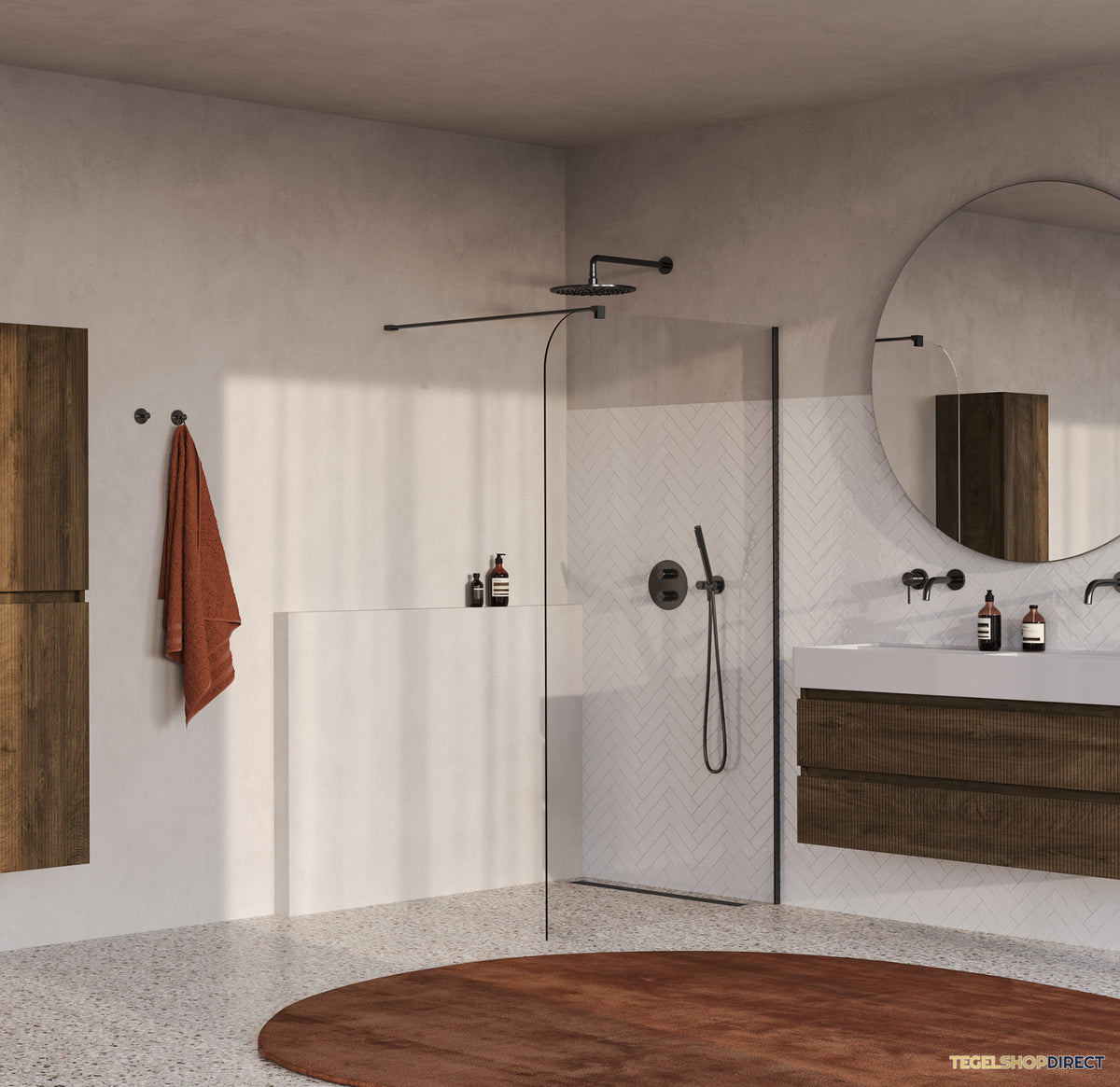 BRAUER Orion inloopdouche helder glas 120x200 incl. glascoating Geborsteld Gunmetal PVD – afbeelding 2