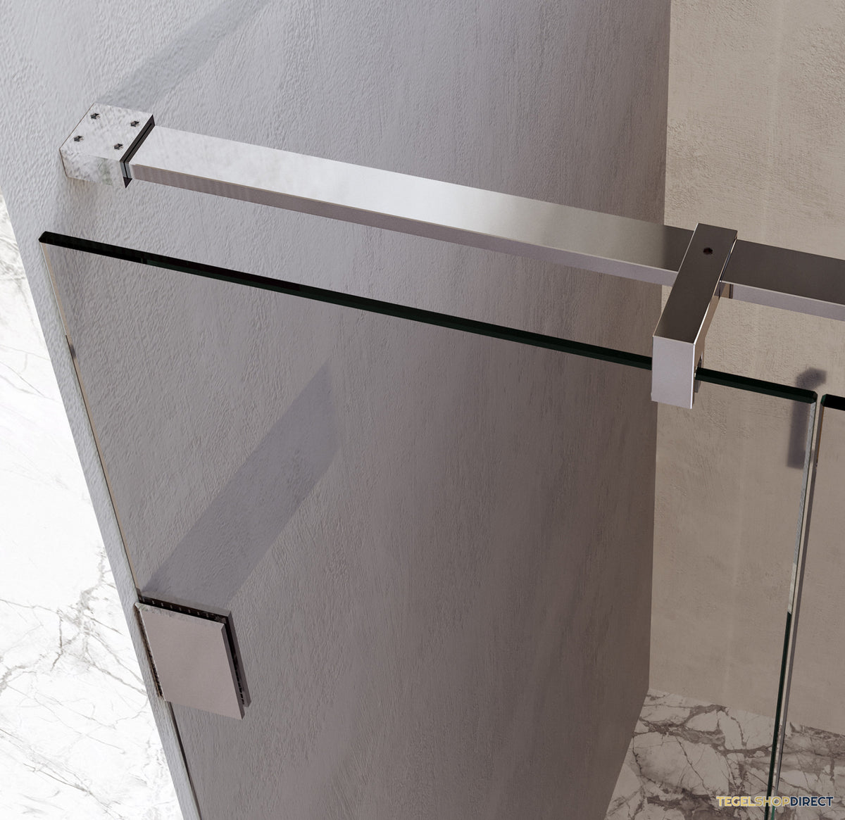 BRAUER Void nisdeur 2-delig helder glas 150x200 omkeerbaar met draaideur 70 aan muur incl. glascoating chroom – afbeelding 4