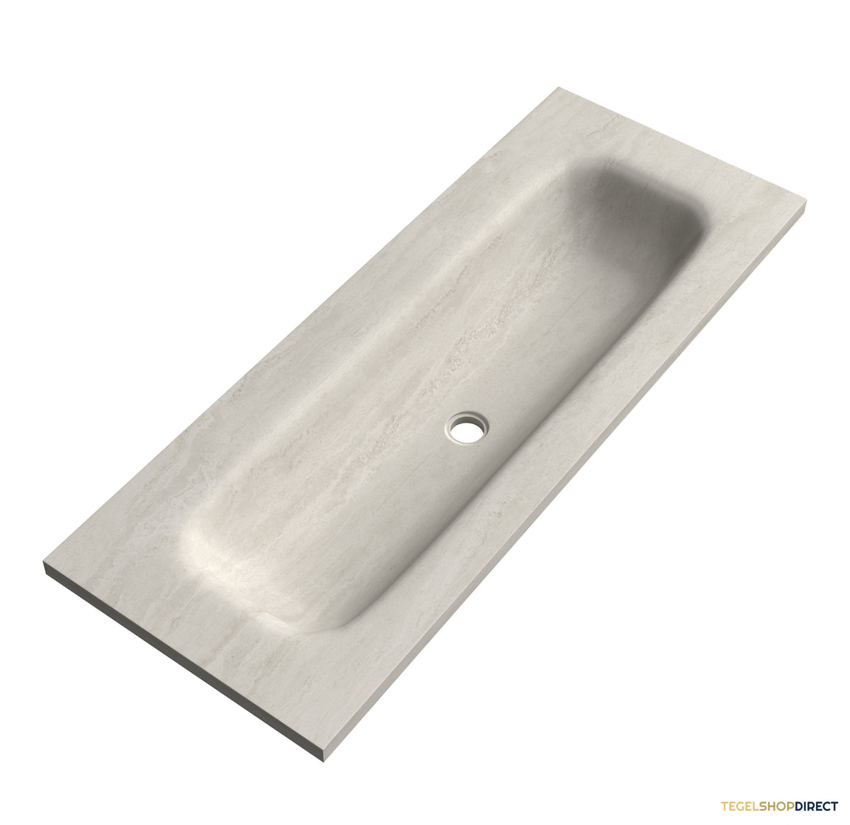 BRAUER Dune Medium wastafel 120 cm met 1 wasbak en 0 kraangaten Sintered Stone Ivory Travertin – afbeelding 4