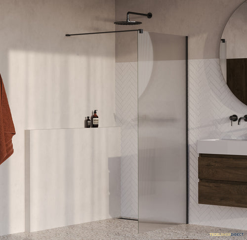 BRAUER Oblivion Flow inloopdouche helder ribbelglas 90x200 incl. glascoating Geborsteld Gunmetal PVD