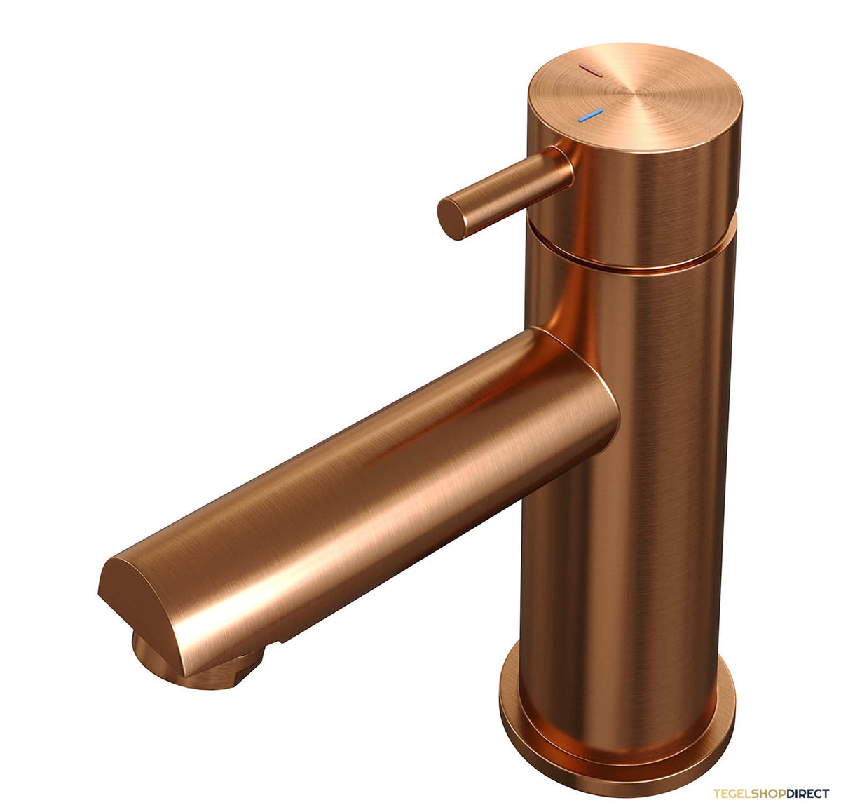 Wastafelmengkraan Brauer Copper Edition Coldstart Opbouw Laag Korte Ronde Hendel Geborsteld Koper PVD