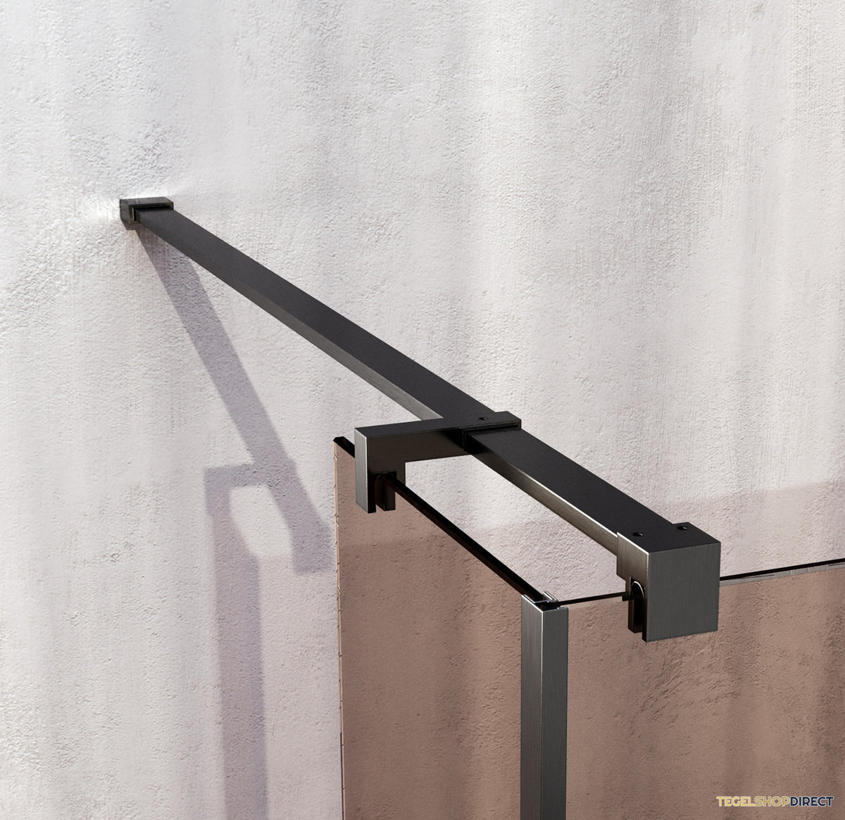 BRAUER Oblivion inloopdouche brons glas 120x200 met zijwand 30 incl. glascoating PVD gunmetal geborsteld – afbeelding 4