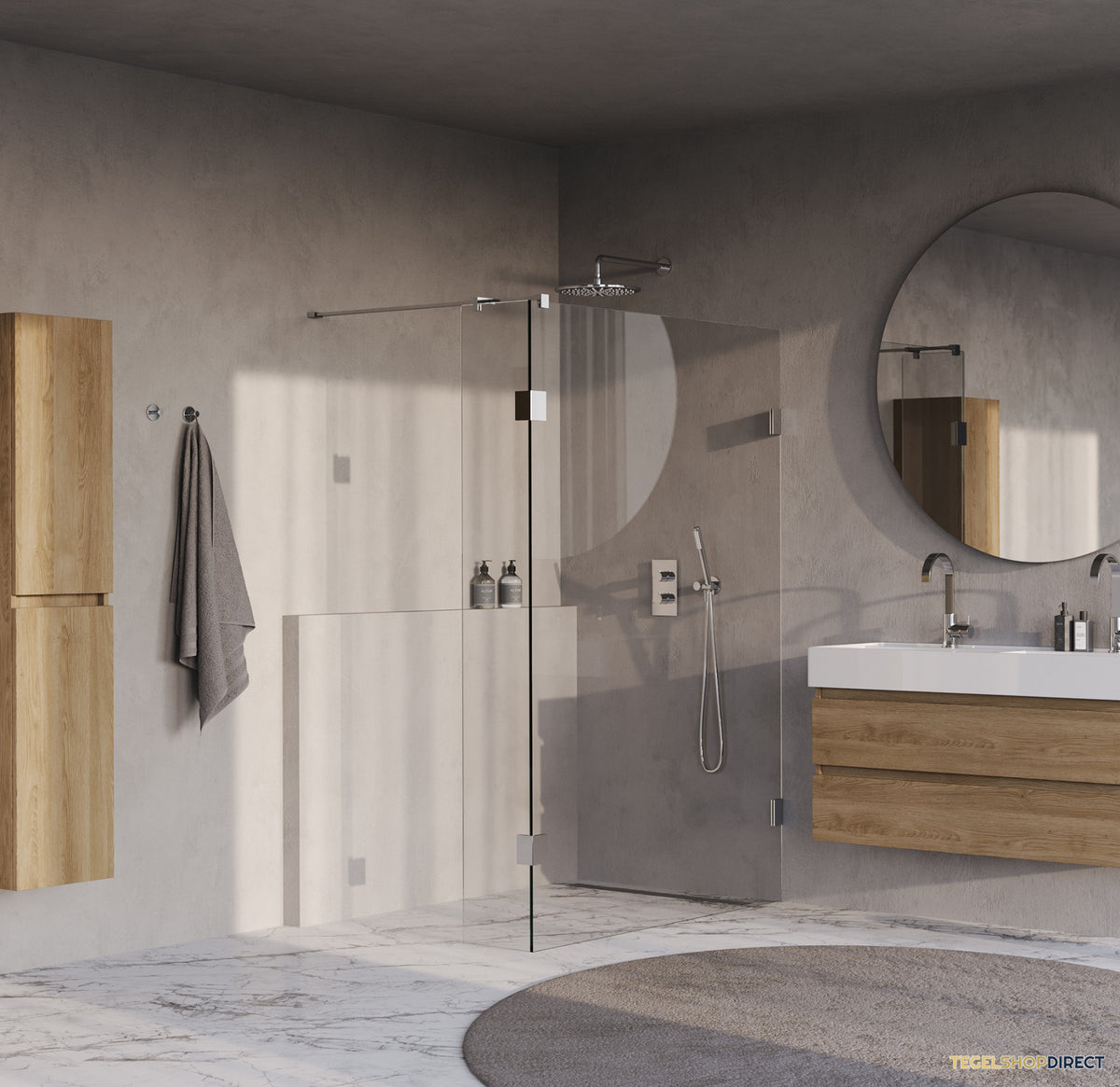 BRAUER Void inloopdouche helder glas 130x200 met 30 zijwand incl. glascoating chroom – afbeelding 2