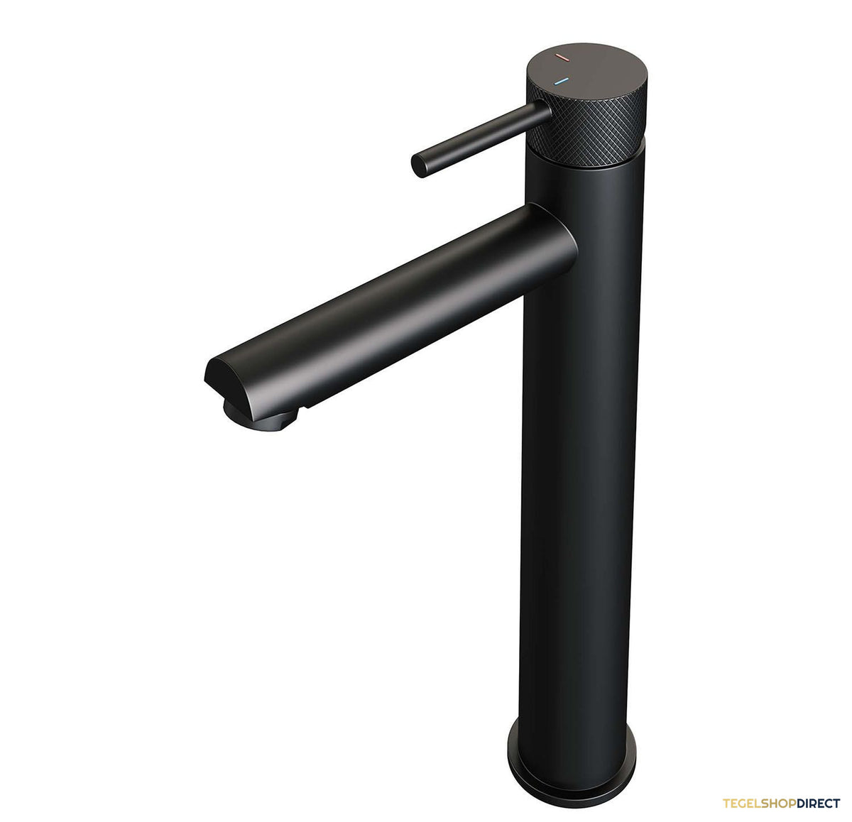 Wastafelmengkraan Brauer Black Carving Coldstart Opbouw Hoog Ronde Hendel Mat Zwart