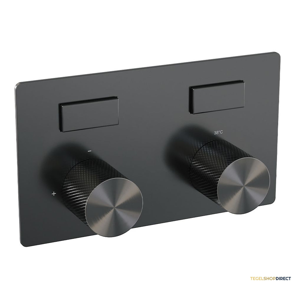 Thermostatische Inbouwdoucheset Brauer Carving Recht Met Drukknoppen Gunmetal (Alle Opties) – afbeelding 3