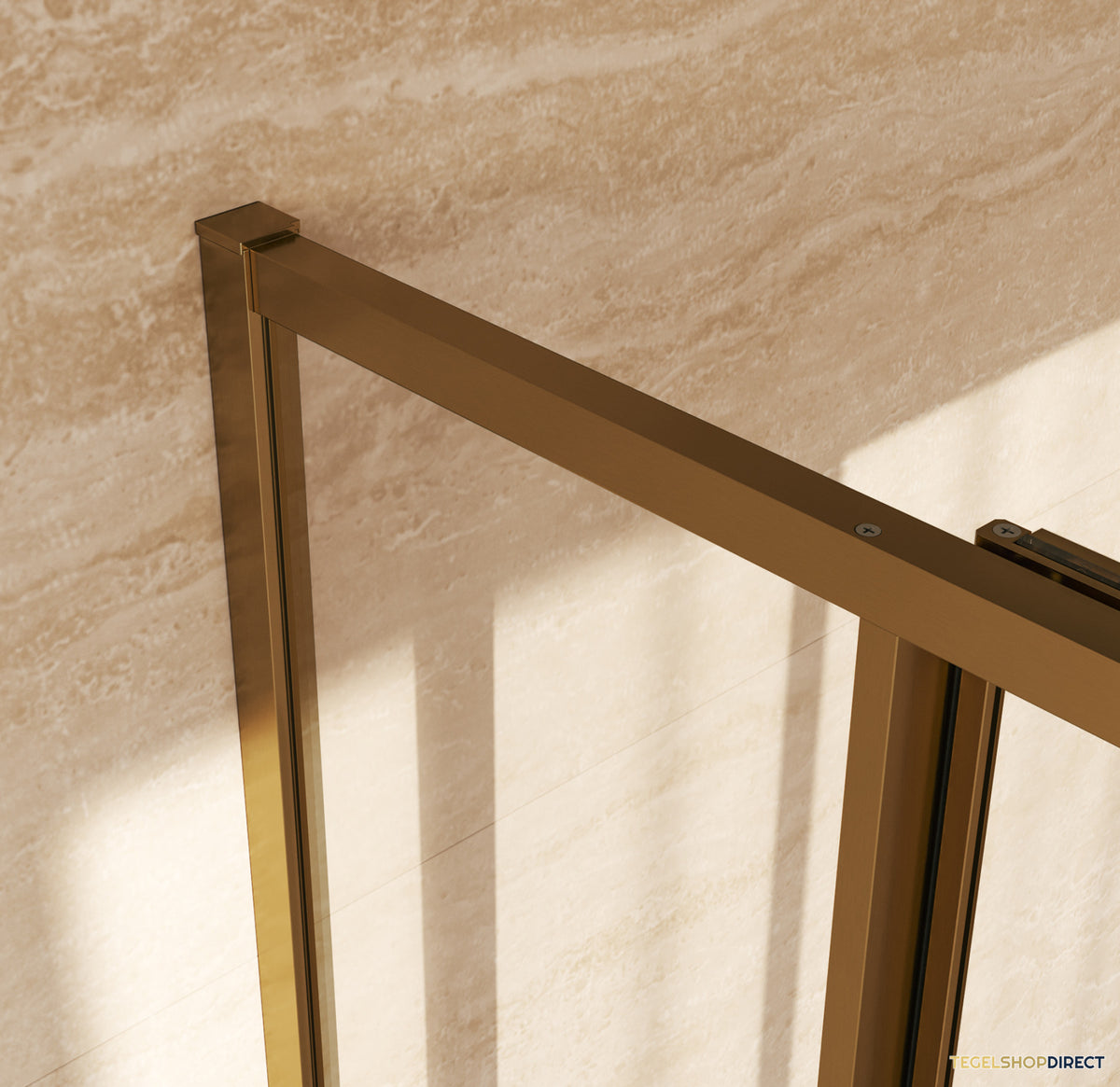 BRAUER Luminis Douchecabine 3-Delig Naar Binnen Draaiend 120x90x200 Omkeerbaar Helder Glas Incl. Glascoating PVD Goud Geborsteld – afbeelding 3