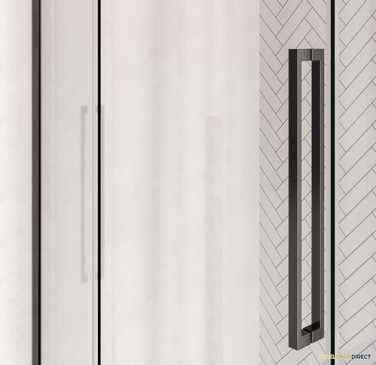 BRAUER Stellar douchecabine met draaideur helder glas 140x80x200 omkeerbaar incl. glascoating PVD gunmetal geborsteld – afbeelding 6