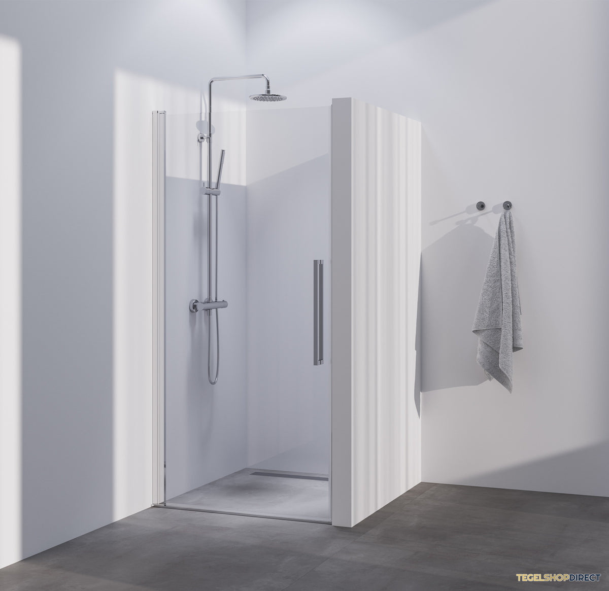 BRAUER Season nisdeur model A met draaideur helder glas 90x200 omkeerbaar incl. glascoating Season-Chroom – afbeelding 2