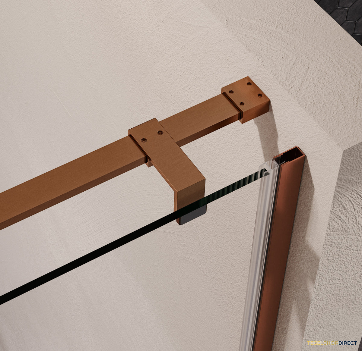 BRAUER Stellar nisdeur 2-delig draaiend helder glas 100x200 omkeerbaar incl. glascoating PVD koper geborsteld – afbeelding 4