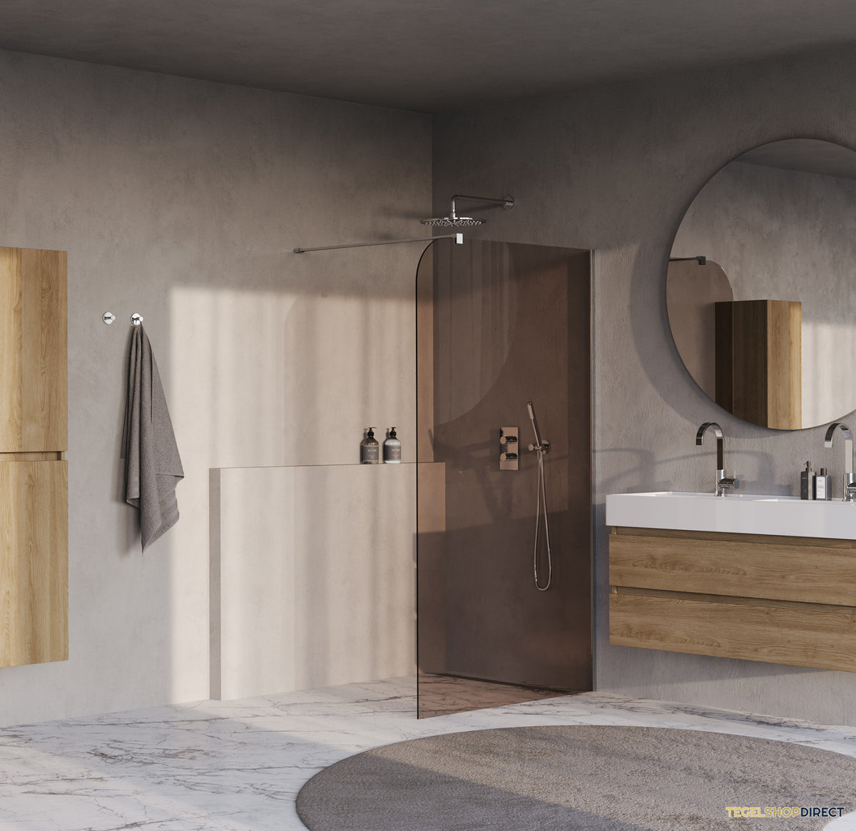 BRAUER Orion inloopdouche brons glas 120x200 incl. glascoating chroom – afbeelding 2