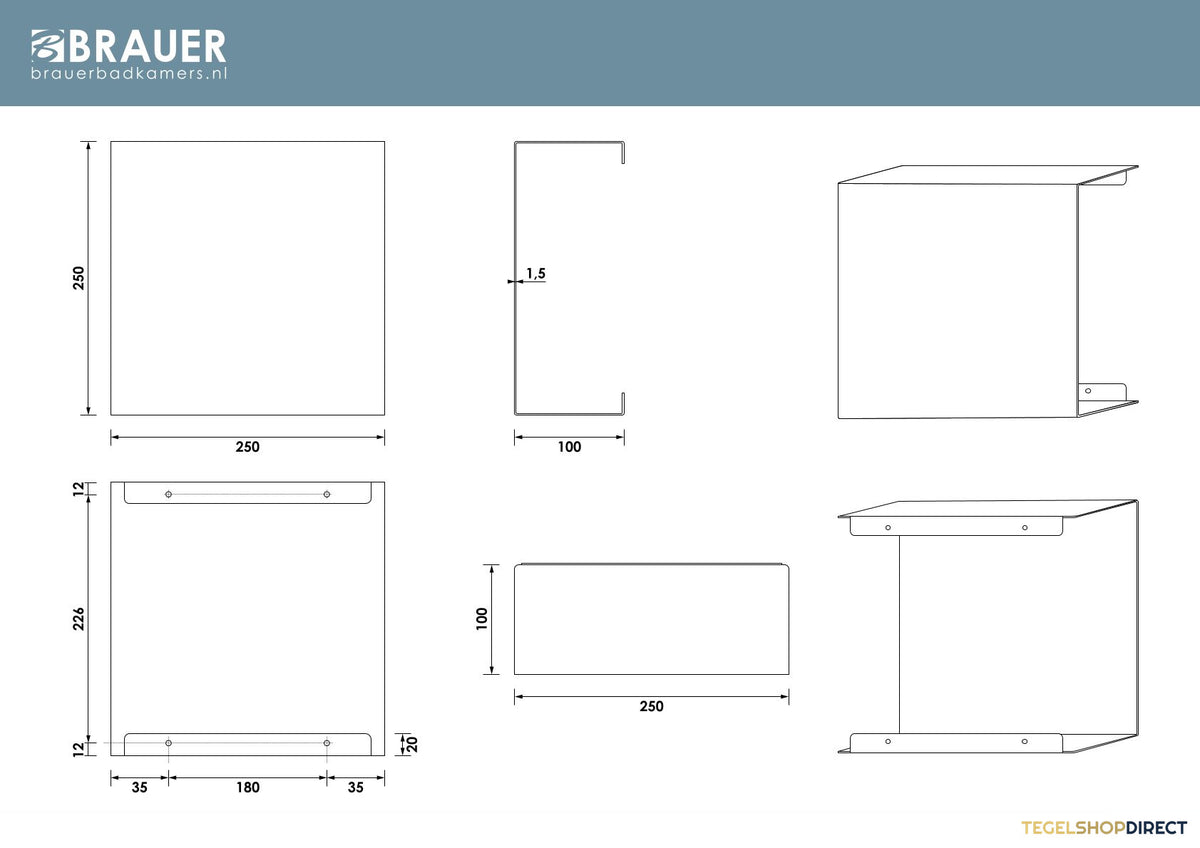 Opbouwnis Brauer Copper Edition Met Verborgen Opbergruimte Koper Geborsteld PVD – afbeelding 4
