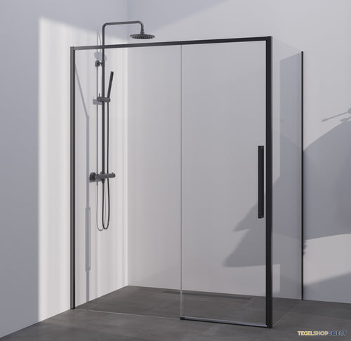 BRAUER Season douchecabine model B met schuifdeur helder glas 140x80x200 omkeerbaar incl. glascoating Season-Gunmetal