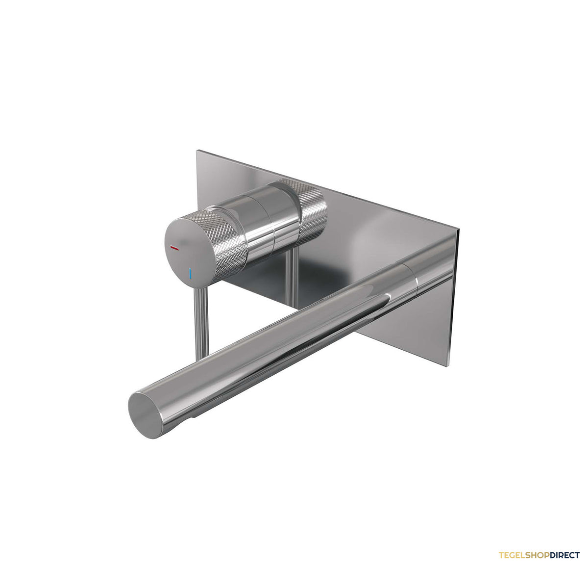 Inbouw Wastafelmengkraan Brauer Chrome Carving Coldstart Rechte Uitloop Ronde Hendel Links Chroom Met Afdekplaat