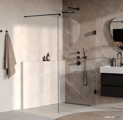 BRAUER Void inloopdouche helder glas 140x200 incl. glascoating mat zwart
