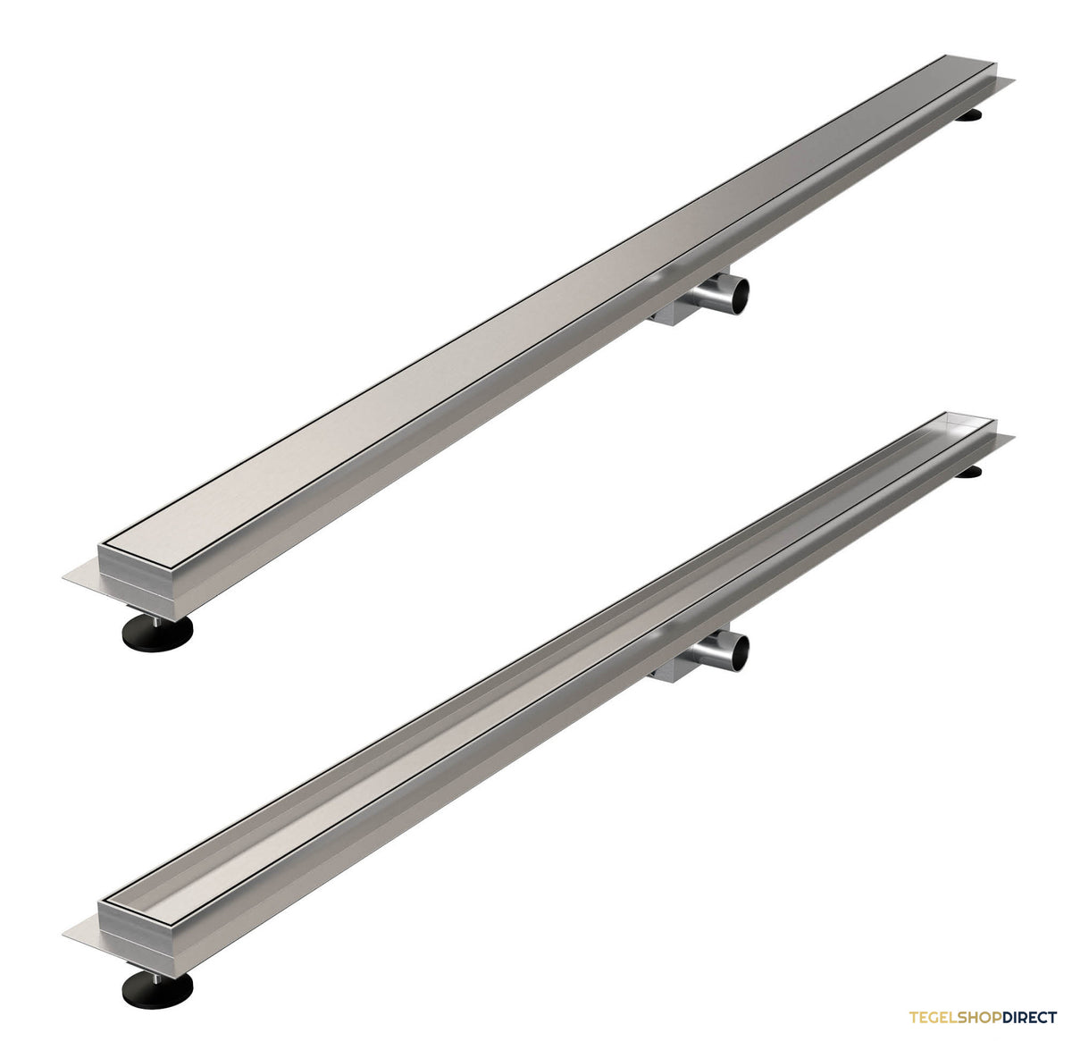 Douchegoot Brauer Zero RVS Inclusief Vloerflens 160x7 cm Tegelinlegrooster Omkeerbaar – afbeelding 4