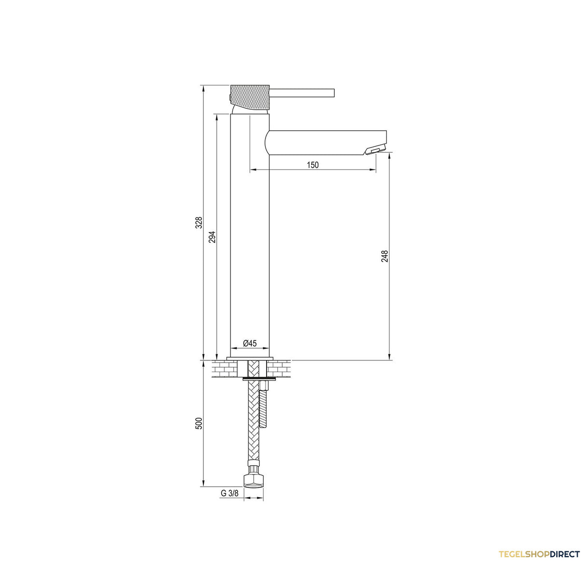 Wastafelmengkraan Brauer Chrome Carving Coldstart Opbouw Hoog Ronde Hendel Chroom – afbeelding 5