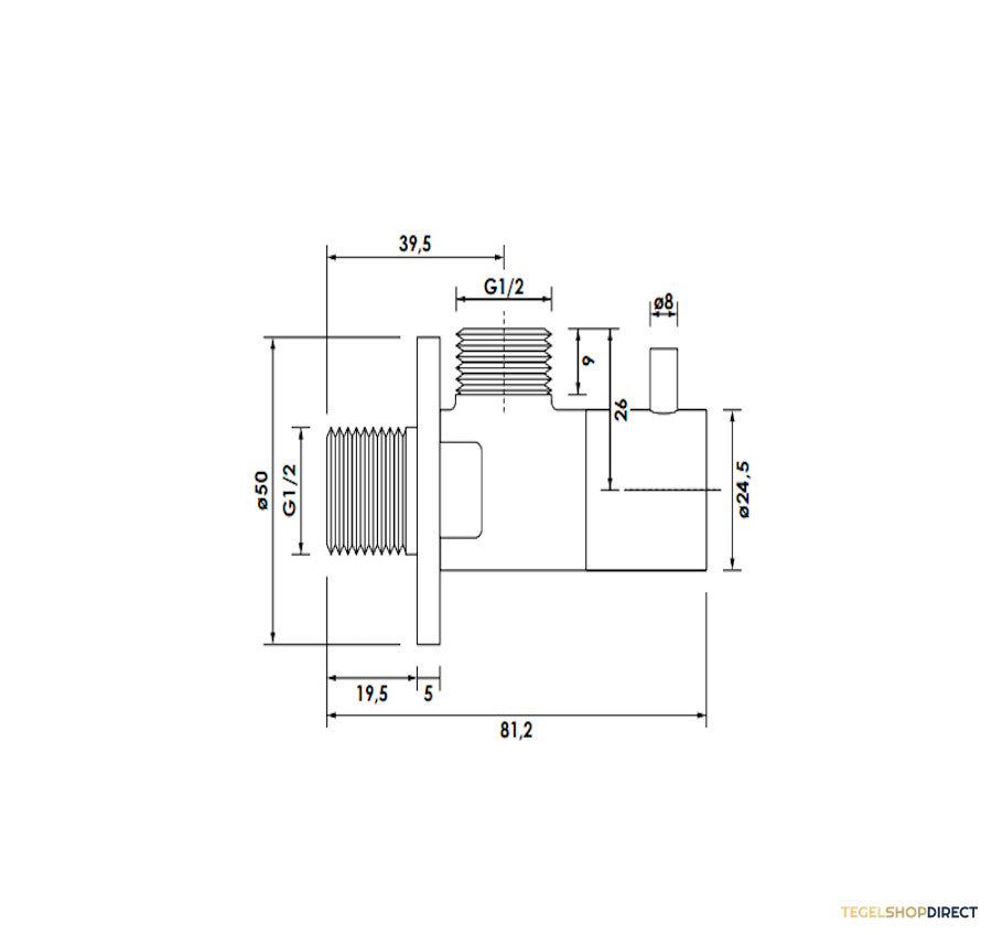 Hoekstopkraan Brauer Gunmetal Edition Gunmetal Geborsteld PVD – afbeelding 2