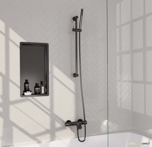 Opbouwset Bad- en Douchekraan Brauer Carving Thermostatisch Geborsteld Gunmetal (Alle Opties)