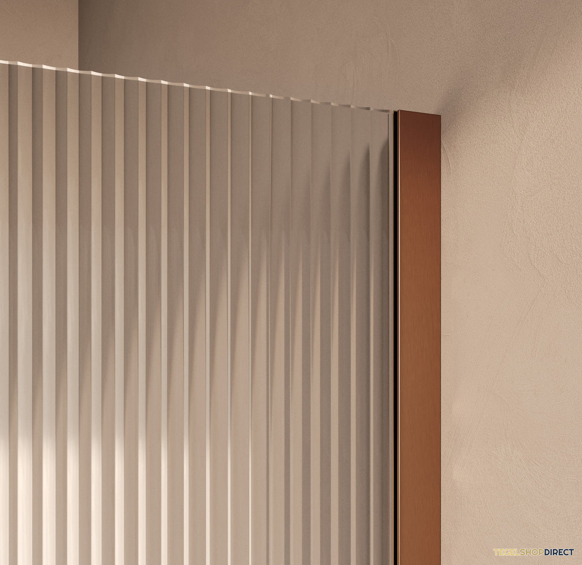 BRAUER Oblivion Flow inloopdouche helder ribbelglas 120x200 incl. glascoating Geborsteld Koper PVD – afbeelding 3