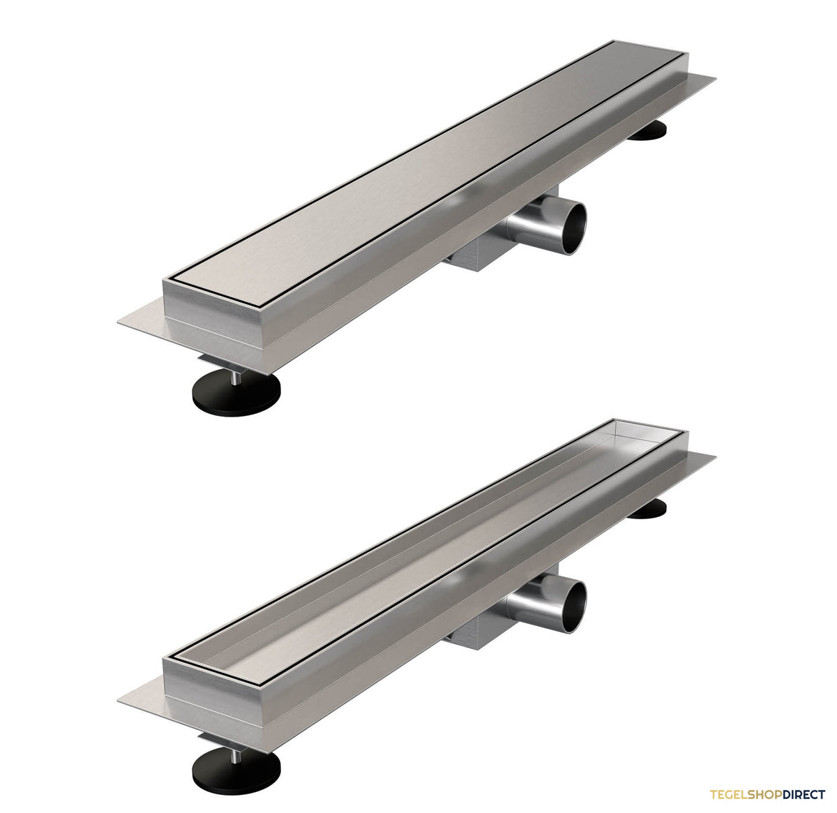 Douchegoot Brauer Zero RVS Inclusief Vloerflens 60x7 cm Tegelinlegrooster Omkeerbaar – afbeelding 4