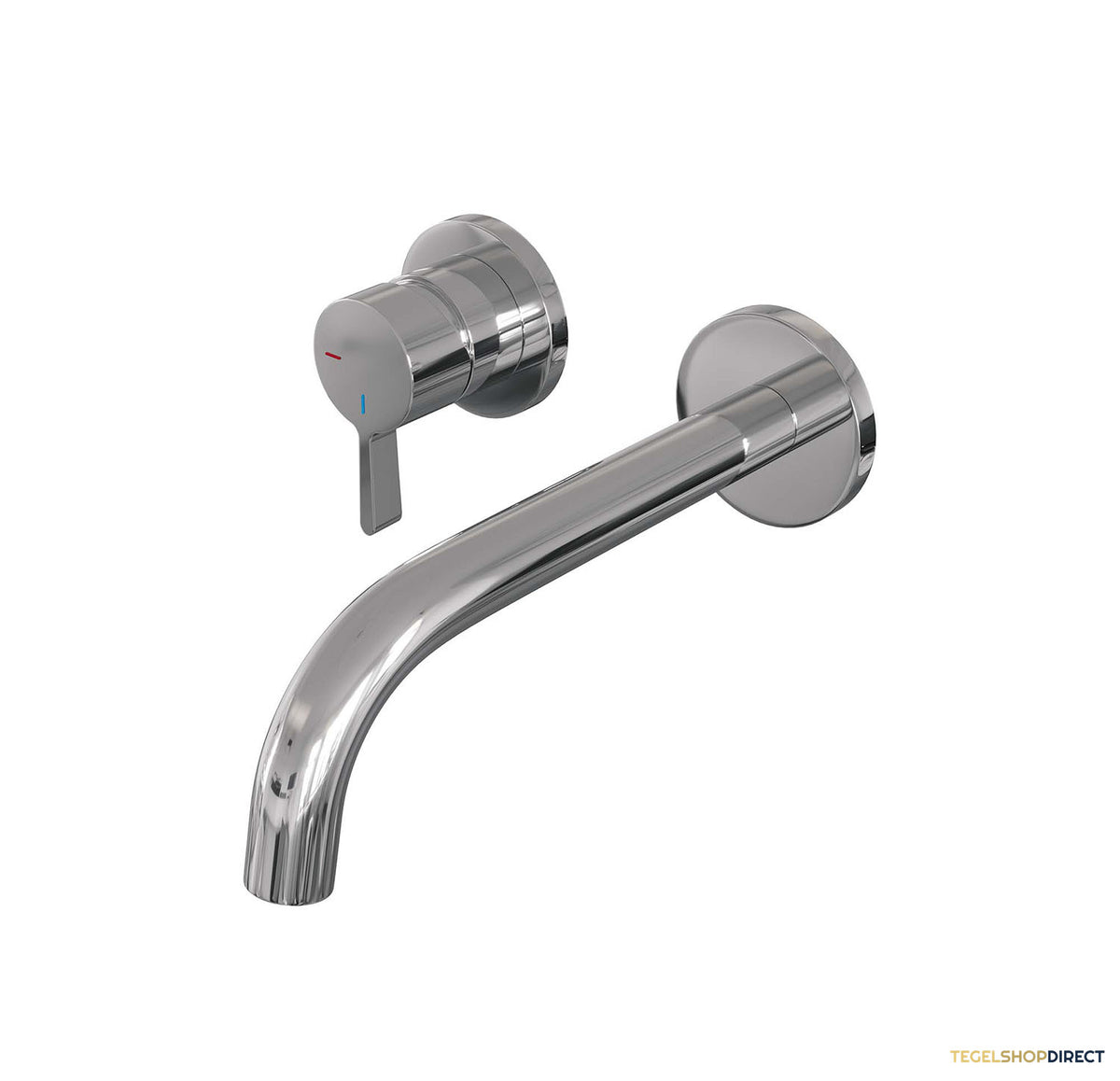 Inbouw Wastafelmengkraan Brauer Chrome Edition Coldstart Gebogen Uitloop Halfronde Hendel Links Chroom Met Rozetten