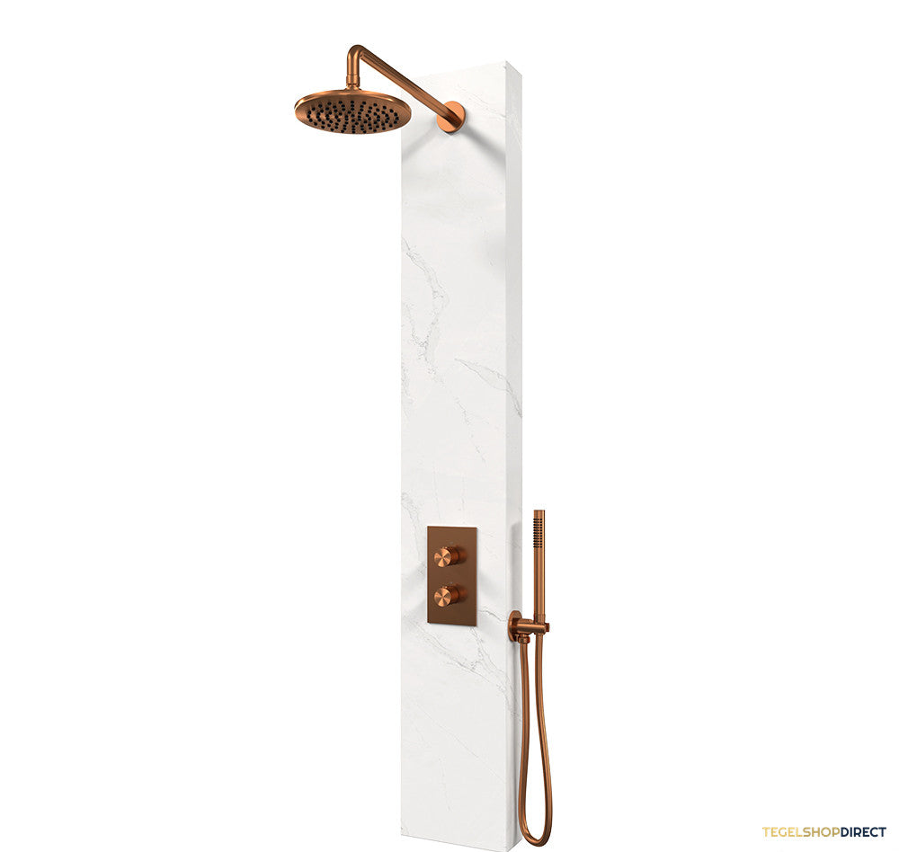 BRAUER Copper Edition Thermostatisch Douchepaneel 2-weg Calacatta gold SET 01