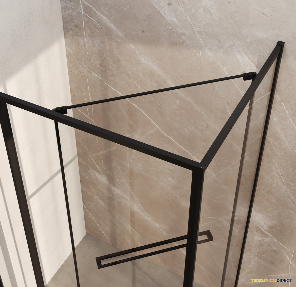BRAUER Luminis Douchecabine 3-Delig Naar Binnen Draaiend 120x90x200 Omkeerbaar Helder Glas Incl. Glascoating Mat Zwart – afbeelding 5