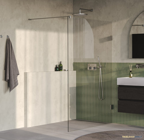 BRAUER Void inloopdouche helder glas 140x200 incl. glascoating PVD RVS-kleurig geborsteld