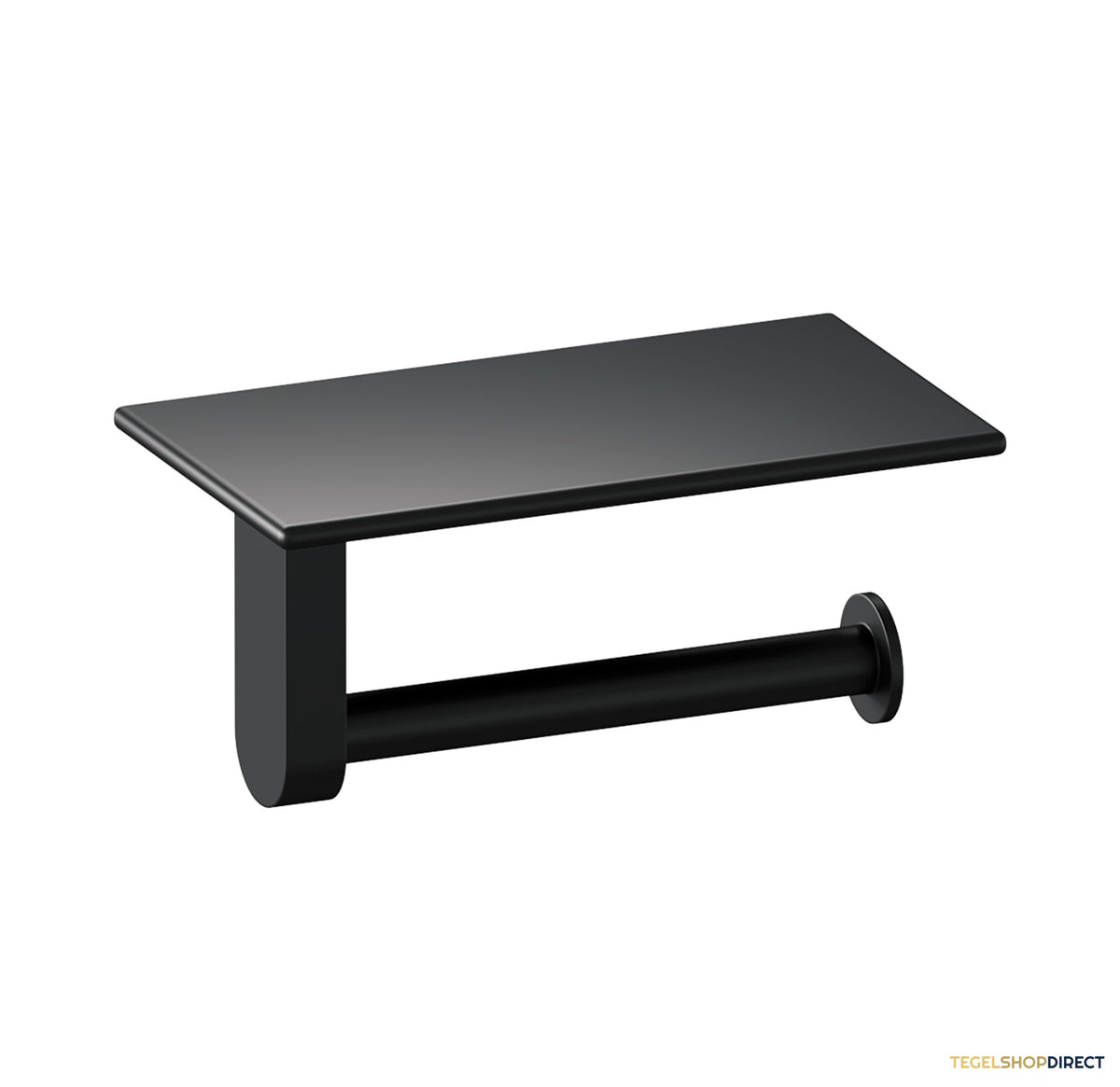 Toiletrolhouder Brauer Black Edition Met Planchet Mat Zwart