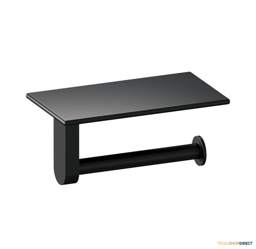 Toiletrolhouder Brauer Black Edition Met Planchet Mat Zwart