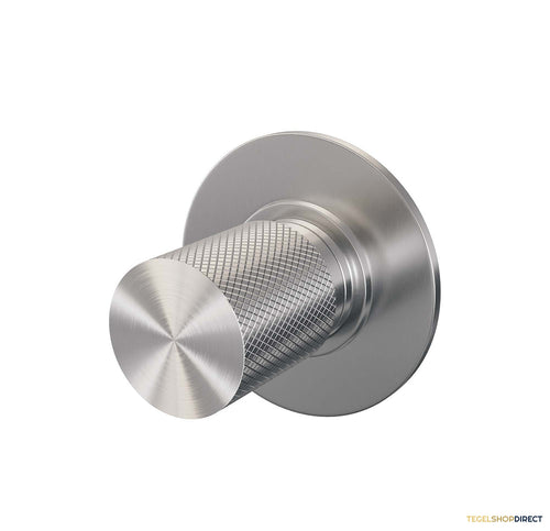 Inbouw Stopkraan Brauer Brushed Carving Rond 6.5 cm Messing RVS