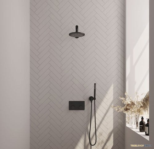 Thermostatische Inbouwdoucheset Brauer Carving Recht Met Drukknoppen Mat Zwart (Alle Opties)