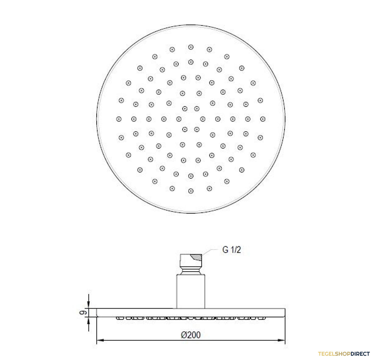 Hoofddouche Brauer Black Rond 20 cm Mat Zwart – afbeelding 2