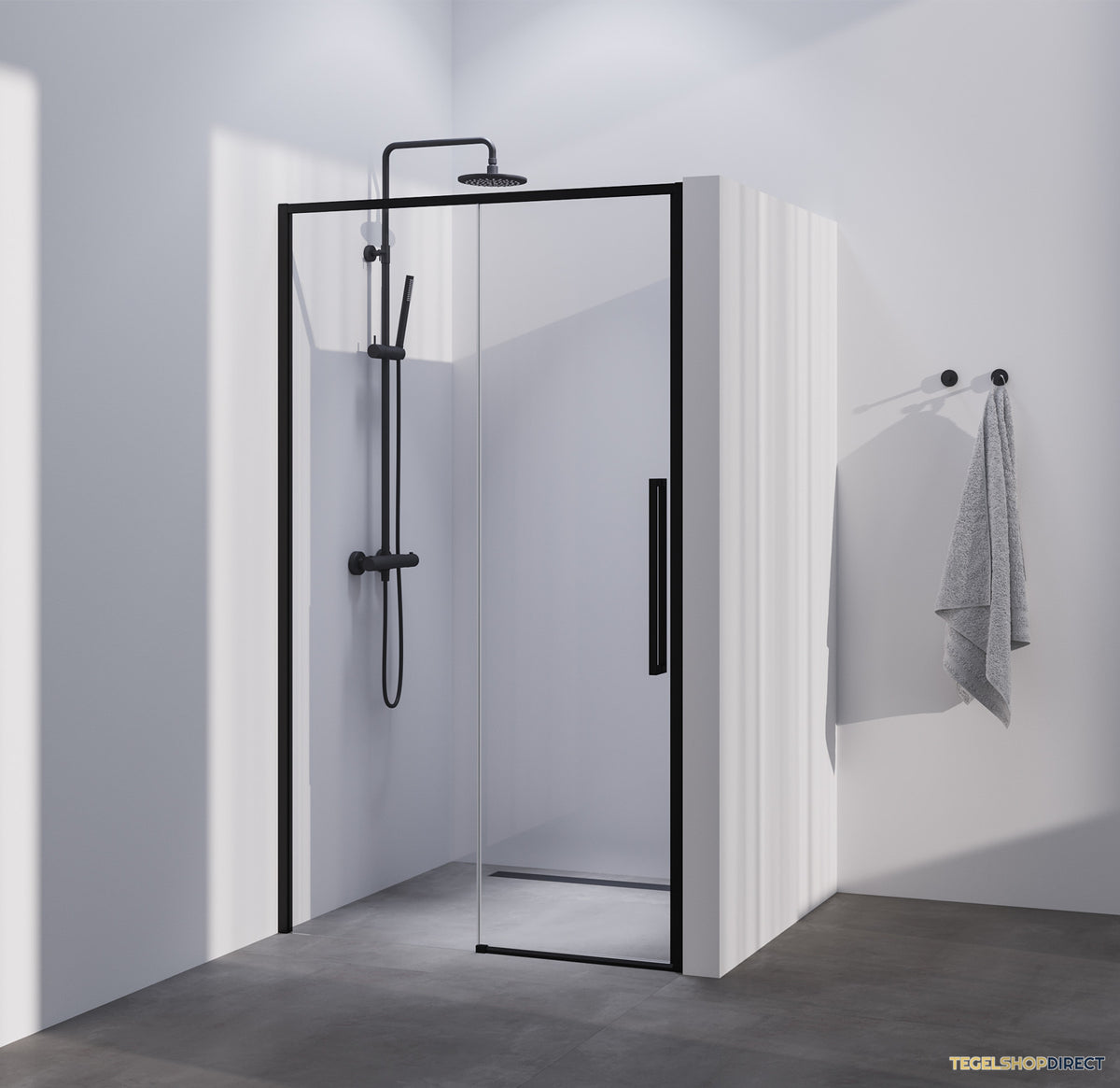 BRAUER Season nisdeur model B met schuifdeur helder glas 120x200 omkeerbaar incl. glascoating Season-Mat Zwart – afbeelding 2