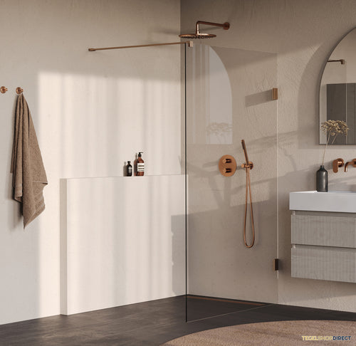 BRAUER Void inloopdouche helder glas 120x200 incl. glascoating PVD koper geborsteld