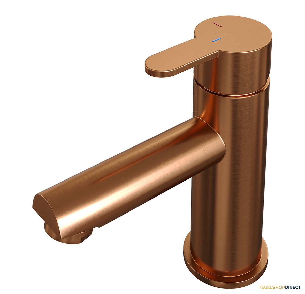 Wastafelmengkraan Brauer Copper Edition Coldstart Opbouw Laag Korte Platte Hendel Geborsteld Koper PVD