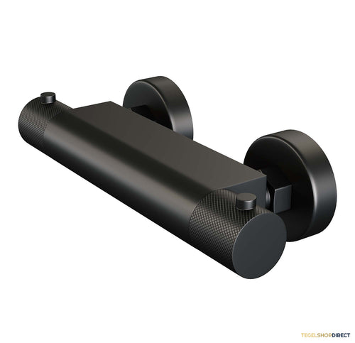 Douchekraan Brauer Black Carving Opbouw Thermostatisch Mat Zwart