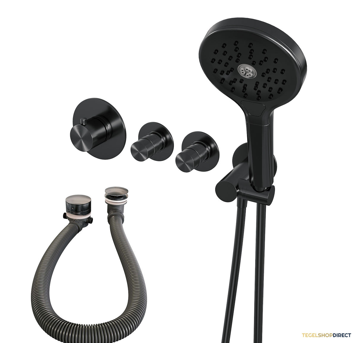 Inbouwthermostaat set Brauer Gunmetal Edition Incl Badafvoer Geborsteld Gunmetal (Keuze Handdouche) – afbeelding 4