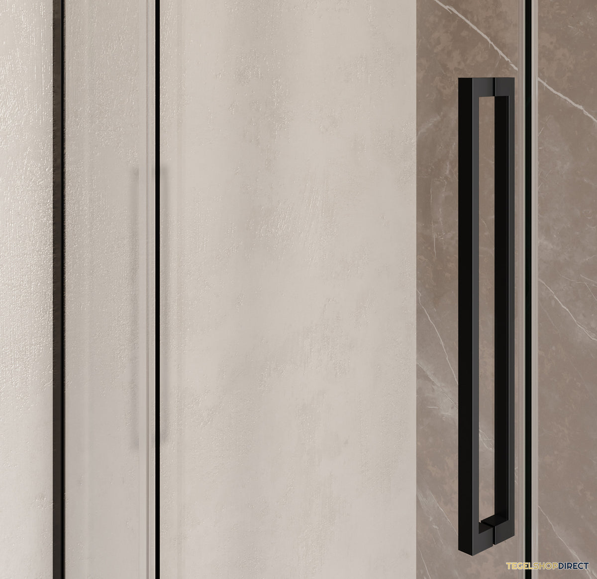 BRAUER Stellar douchecabine met draaideur helder glas 100x80x200 omkeerbaar incl. glascoating mat zwart – afbeelding 6