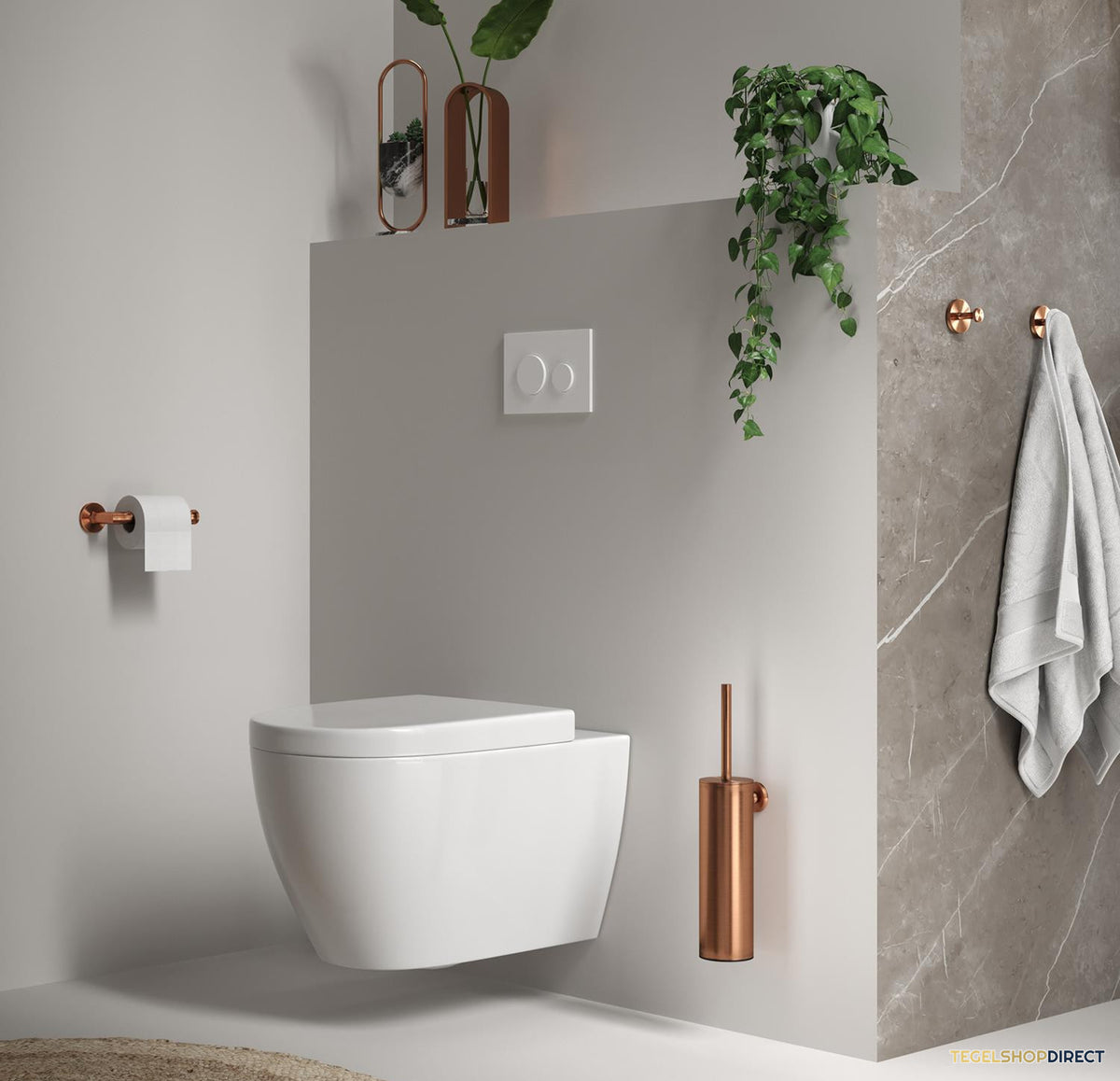 Toiletaccessoire Set Brauer Copper 3-in-1 met PVD coating Geborsteld Koper – afbeelding 2