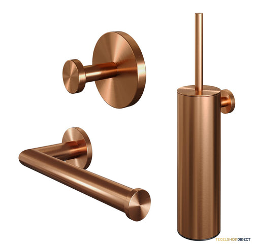 Toiletaccessoire Set Brauer Copper 3-in-1 met PVD coating Geborsteld Koper